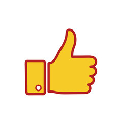 Simple graphic illustration of a thumbs-up gesture, conveying agreement or approval in a modern and positive context