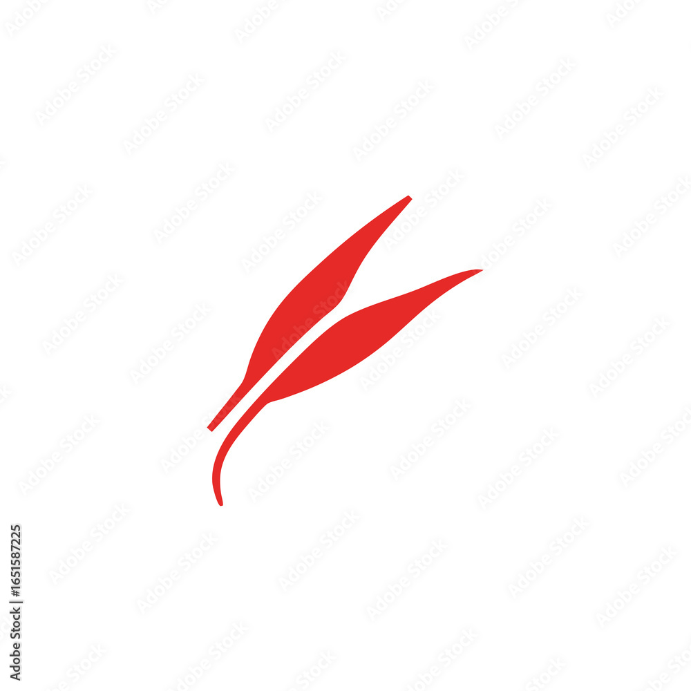Poster elegant scarlet foliate forms on a pristine backdrop for evocative minimalist design composition and
