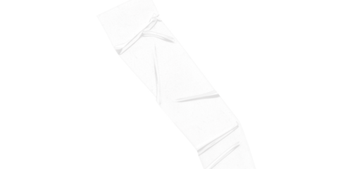 Aerial view of a winding river or waterway cutting through a flat landscape with dark background edge