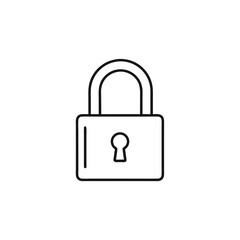 Minimalist padlock illustration symbolizes data protection and digital security assurance precisely crafted for modern designs