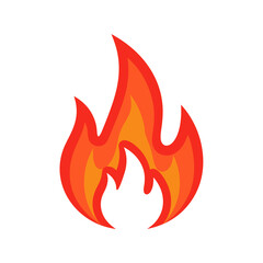 Stylized Flame Icon on White Background: A Symbol of Energy, Warmth and Transformation