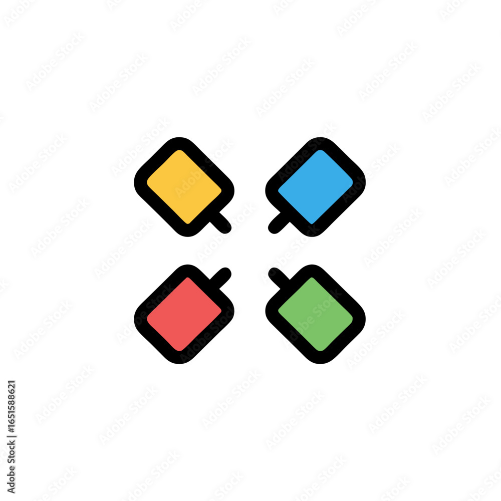 Poster dynamic abstract directional arrangement with vibrant colors evokes navigation and orientation illus