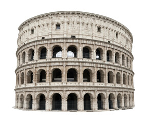 Historic architectural colosseum rome structure showcase daylight ancient culture isolated on transparent background
