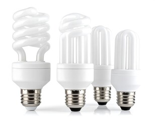 Energyefficient light bulbs with white background.
