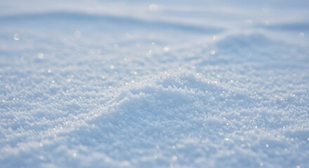 Snow field with crystalline surface reflecting sunlight