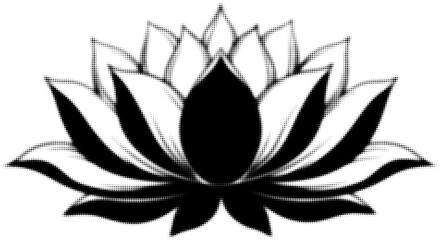 Obraz premium Black and white lotus flower with intricate petal design