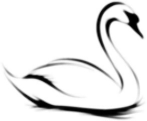 Naklejka premium Elegant black and white halftone swan illustration, minimalistic and artistic