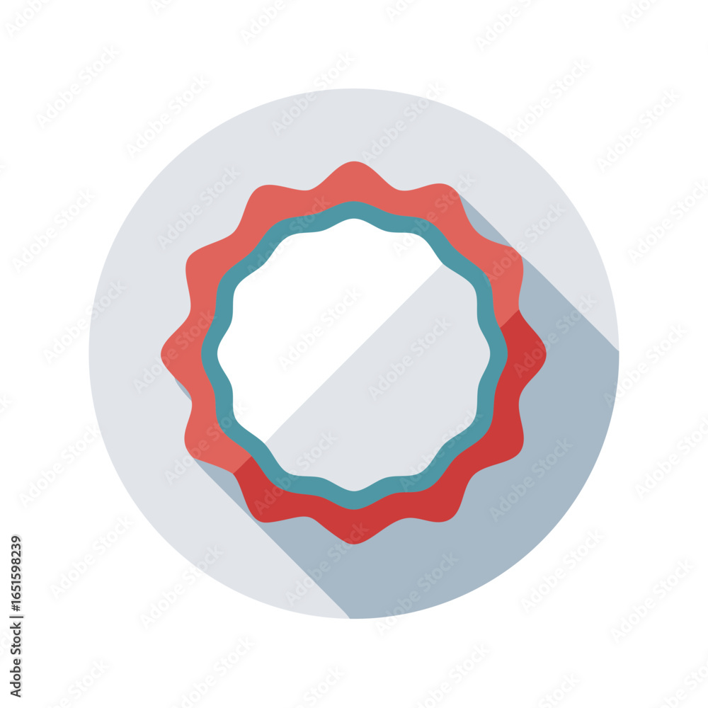 Poster abstract flat design rosette badge vector icon on a white circle element