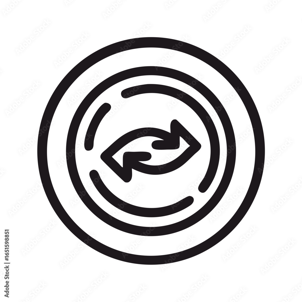 Poster Circle with Arrows Indicating Circular Flow and Repeating Process on a Black Background