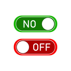 Illustration of red and green on and off switches for different functions on a white background