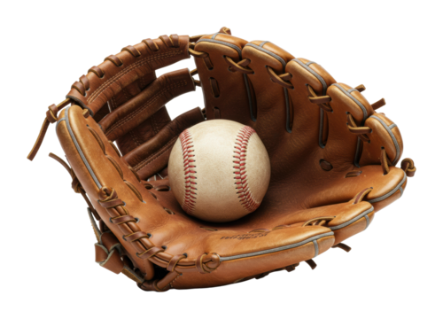 Baseball action scene sports field equipment focus outdoor environment game preparation isolated on transparent background