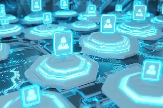 Abstract digital network of people.  3D rendering