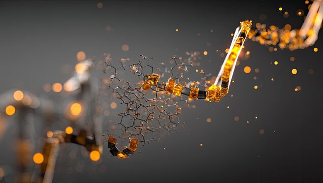 Abstract molecular structure illustration.  Dynamic design