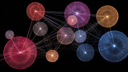 Abstract network of interconnected circles