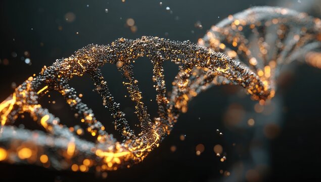 Abstract DNA helix in motion