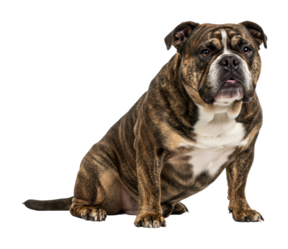 Playful dog sitting in studio animal portrait indoor environment pet isolated on transparent background