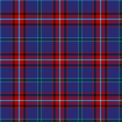 Blue, White, Black, Red, Green Tartan Weave Pattern - Tile