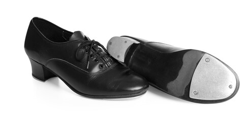 Pair of tap shoes isolated on white. Tap dance
