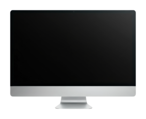 Showcasing modern computer technology office space product minimalist environment front innovation concept isolated on transparent background