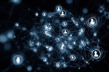 Abstract network of interconnected profiles.  A digital social network