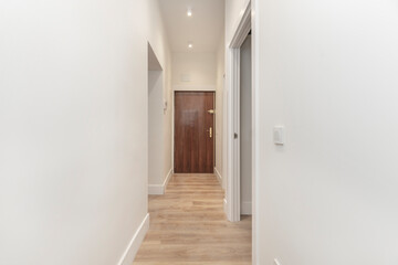 Hallway with decorative   and hydraulic tiles, combining historic architectural elements with a contemporary bohemian touch