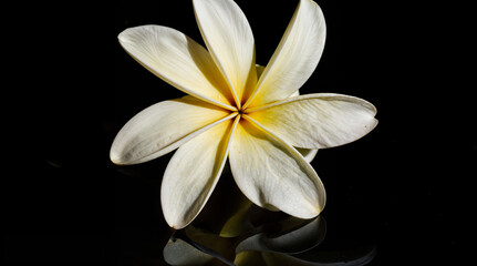 Fototapeta premium frangipani flower on black