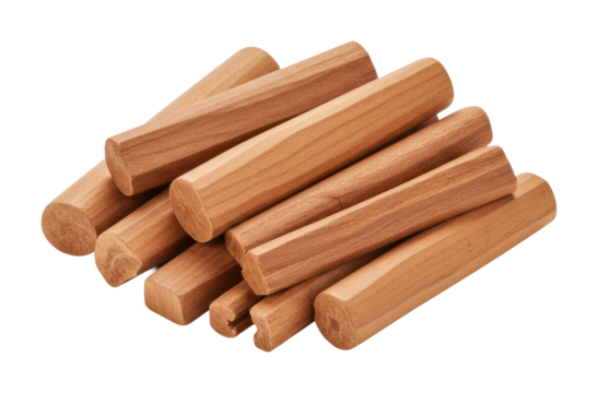 Crafting with natural wood sticks workshop diy project indoor creativity boost isolated on transparent background