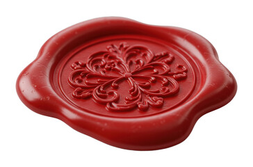 Artistic red wax seal studio setting product decorative items vintage aesthetic isolated on transparent background