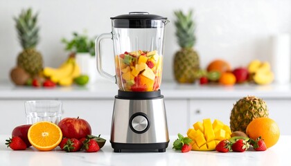 Fresh fruit smoothie blender kitchen.