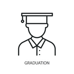 Graduation thin line vector icons.
