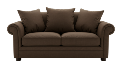 Cozy living room setup modern home sofa plush environment front comfort concept isolated on transparent background