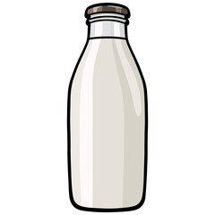 Milk Bottle Illustration Healthy Drink Vector Drawing
