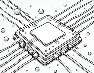 Technology Hub Connectivity Illustration