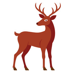 Obraz premium christmas reindeer with red ribbon