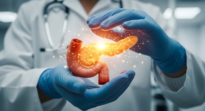 World Pancreatic Cancer Day (WPCD) human pancreas, symbolizing advanced research, health insights, and disease treatment. - Powered by Adobe