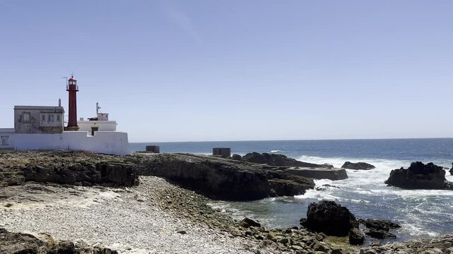 Crashing Waves Against Boca do Inferno Rock Arch in Cascais