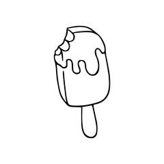 sweet and tasty ice pop with a bite drawing