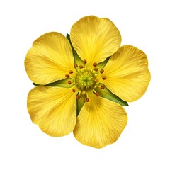 Yellow Potentilla Flower Cinquefoil Art