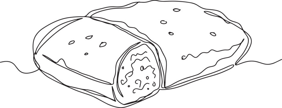 Minimalist line art illustration of ghanaian kenkey staple food