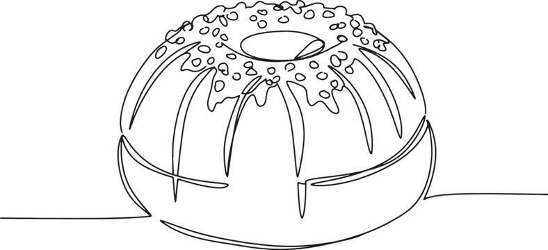 Elegant rum baba pastry outline, simplistic culinary design, des