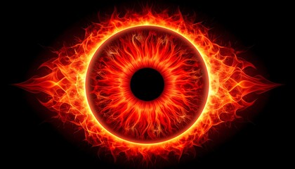 Fiery Eye Abstract Burning Design.