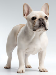 Fototapeta premium French Bulldog Standing Against Light Background