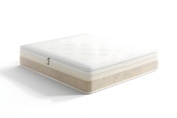 Soft mattress with multiple support layers inside, the image isolated on white