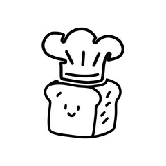Smiling Bread Slice Wearing Chef Hat