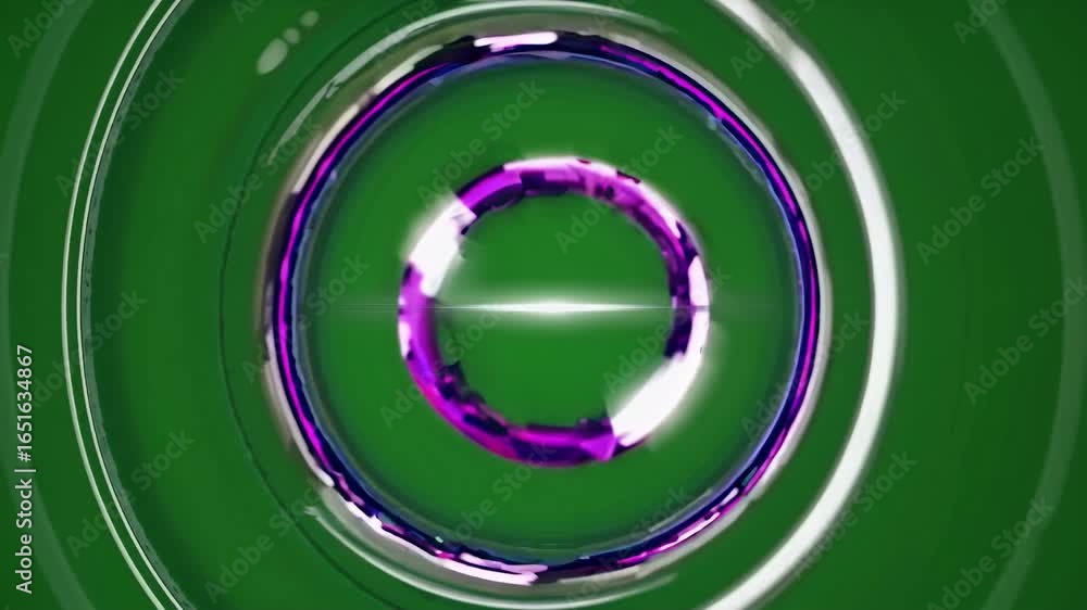 Poster looping animation of a pulsating purple energy core with bright light effects and concentric circles