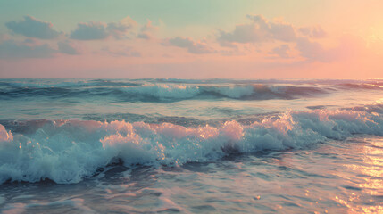 Fototapeta premium Sunset Reflections on Water Waves