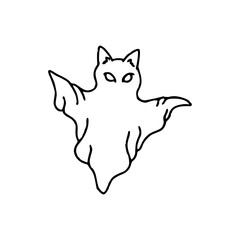funny feline ghost for Halloween decoration