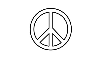 Peace symbol with simple line art.