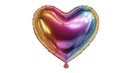 Heart made of foil is floating in the air