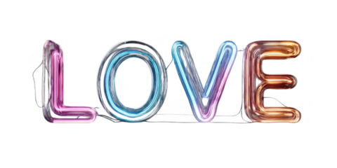 Love is a word that is written in neon lights